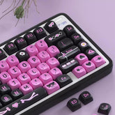Black Pink Theme Keycaps | SOA Profile Keycap Set | PBT Material | Keycaps For MX Switch | GMk Clone Artisan Keycap Set
